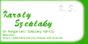 karoly szeplaky business card