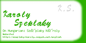 karoly szeplaky business card